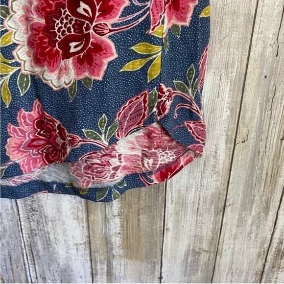 Loft Floral Denim Style Blouse - Picture 2 of 5